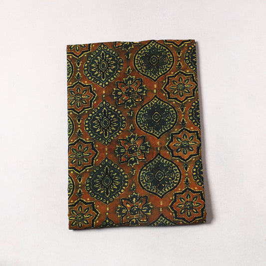 Orange - Ajrakh Block Printed Cotton Precut Fabric (1.8 meter) 14