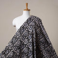 Black Cotton Kutch Hand Batik Print Fabric