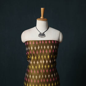 Pochampally Ikat Mercerised Cotton 2pc Unstitched Dress Material Kurta Set with Jewellery 22