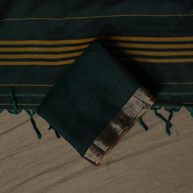 Dharwad Cotton 3pc Unstitched Dress Material Suit Set with Woven Border 15
