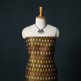 Pochampally Ikat Mercerised Cotton 2pc Unstitched Dress Material Kurta Set with Jewellery 23