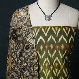 Pochampally Ikat Mercerised Cotton 2pc Unstitched Dress Material Kurta Set with Jewellery 24