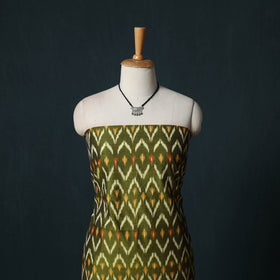 Pochampally Ikat Mercerised Cotton 2pc Unstitched Dress Material Kurta Set with Jewellery 24