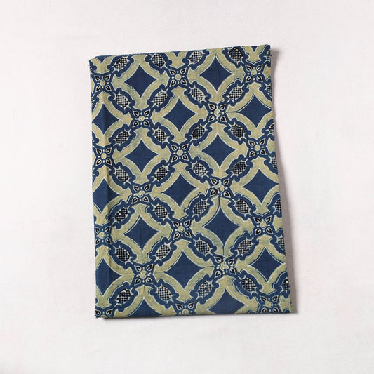 Multicolor - Ajrakh Block Printed Cotton Precut Fabric (1 meter) 21