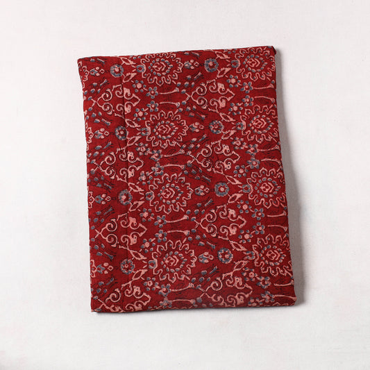 Red - Ajrakh Block Printed Cotton Precut Fabric (2 meter) 23