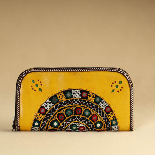 Kutch Embroidery Cotton Handmade Leather Wallet 33