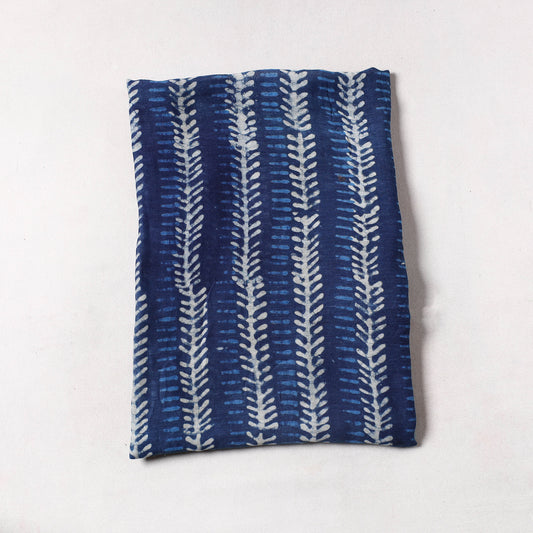 Blue - Indigo Bagru Block Printed Cotton Precut Fabric (1.3 meter) 25