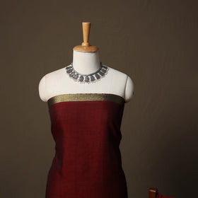 Dharwad Cotton 3pc Unstitched Dress Material Suit Set with Woven Border 11