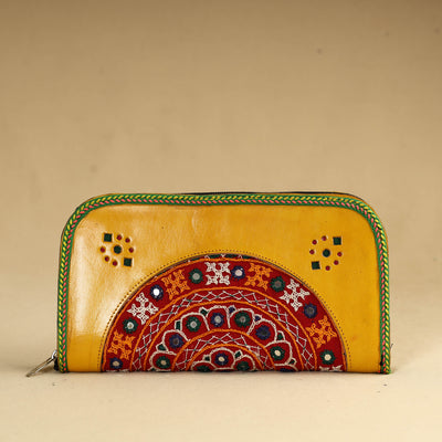 Kutch Embroidery Cotton Handmade Leather Wallet 37