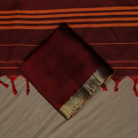 Dharwad Cotton 3pc Unstitched Dress Material Suit Set with Woven Border 11