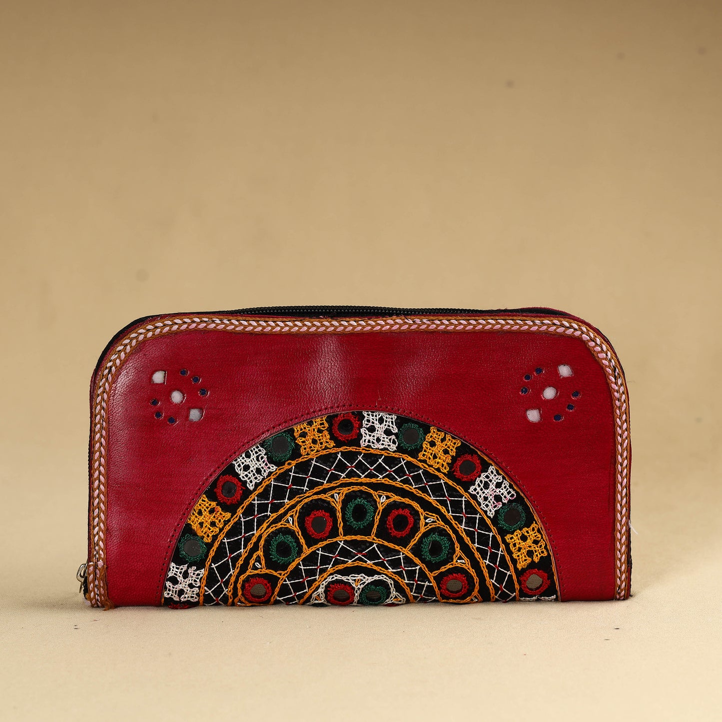 Kutch Embroidery Cotton Handmade Leather Wallet 38