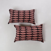 Red - Bagh Block Printed Cotton Pillow Cover (Set of 2) 08