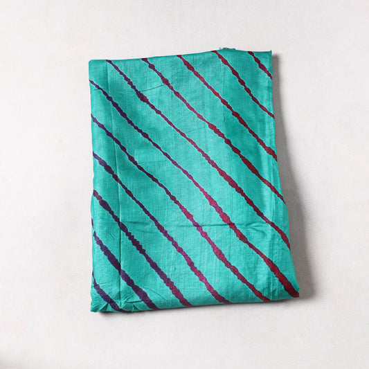 Green - Leheriya Tie-Dye Tussar Silk Precut Fabric (2 meter) 31