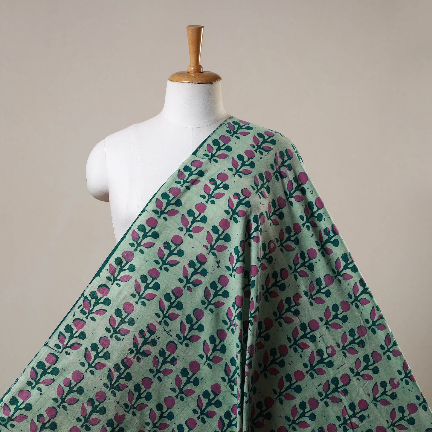 Green - Cotton Kutch Hand Batik Print Fabric 18