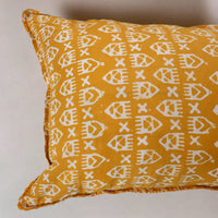 Yellow - Hand Batik Printed Cotton Pillow Cover (Set of 2) 10