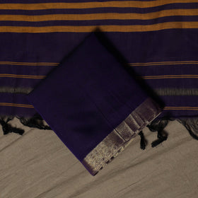 Dharwad Cotton 3pc Unstitched Dress Material Suit Set with Woven Border 09