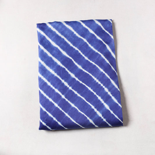 Blue - Leheriya Tie-Dye Chanderi Silk Precut Fabric (2 Meter) 35