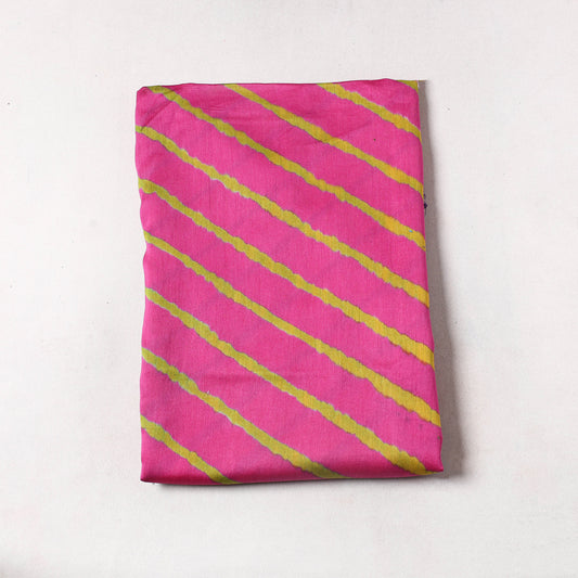 Pink - Leheriya Tie-Dye Chanderi Silk Precut Fabric (1.3 Meter) 37