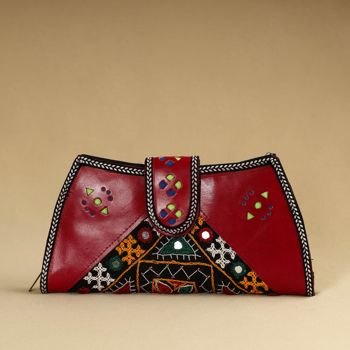 Kutch Embroidery Cotton Handmade Leather Wallet 51