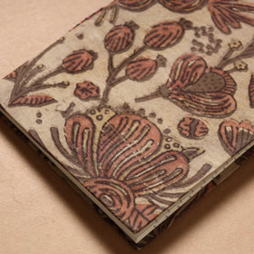 Beige - Bagru Fabric Cover Handmade Paper Notebook (7 x 5 in)