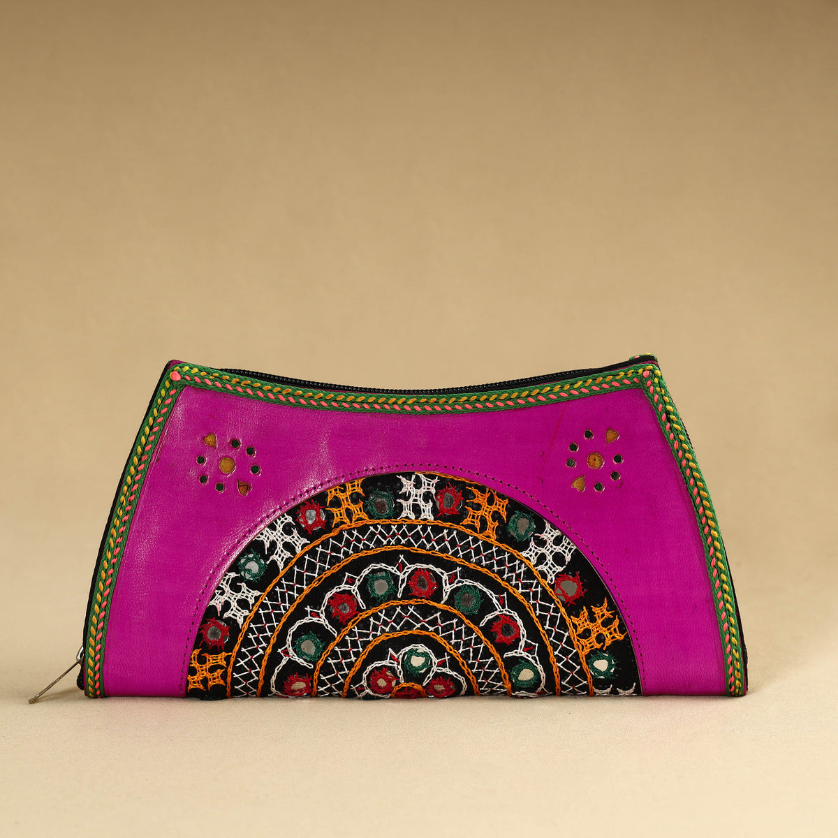 Kutch Embroidery Cotton Handmade Leather Wallet 52