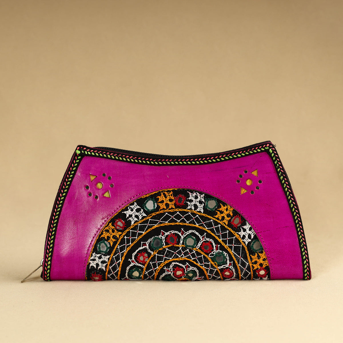 Kutch Embroidery Cotton Handmade Leather Wallet 53