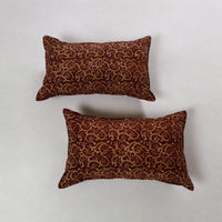 Maroon - Kalamkari Print Cotton Pillow Cover (Set of 2) 14