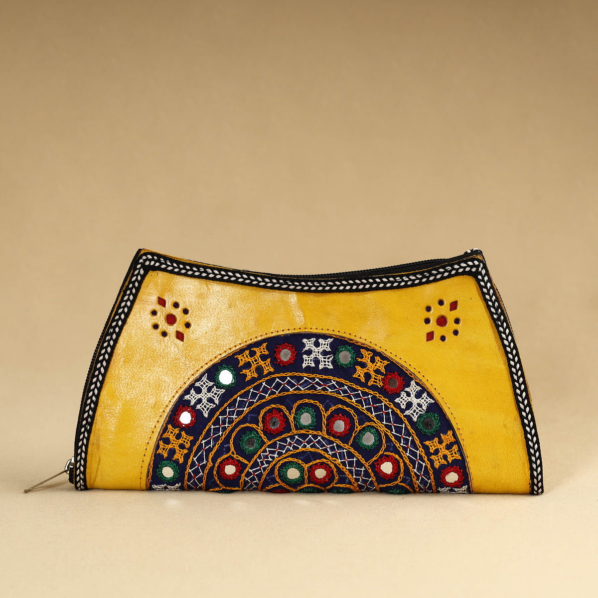 Kutch Embroidery Cotton Handmade Leather Wallet 55