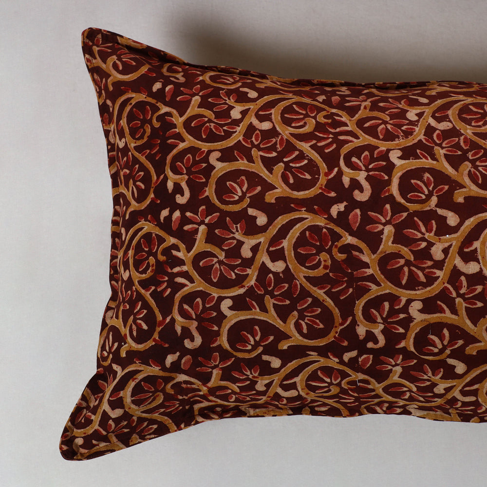 Maroon - Kalamkari Print Cotton Pillow Cover (Set of 2) 14