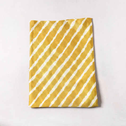Yellow - Leheriya Tie-Dye Chanderi Silk Precut Fabric (1 Meter) 44