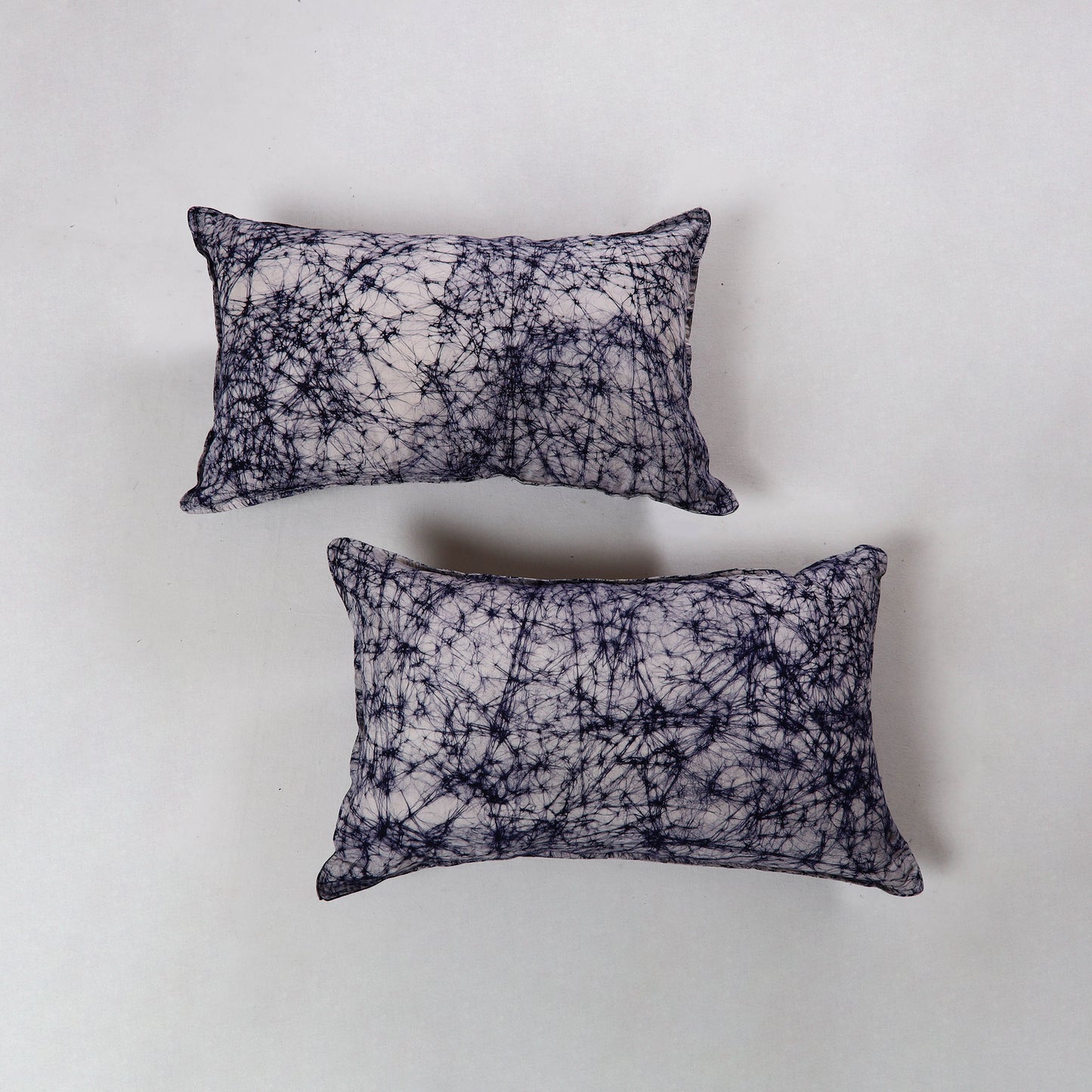 Blue - Hand Batik Printed Cotton Pillow Cover (Set of 2) 16