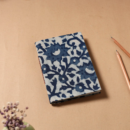 Indigo Fabric Cover Handmade Paper Notebook (7 x 5 in)