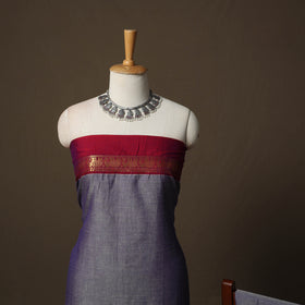 Dharwad Cotton 3pc Unstitched Dress Material Suit Set with Woven Border 04