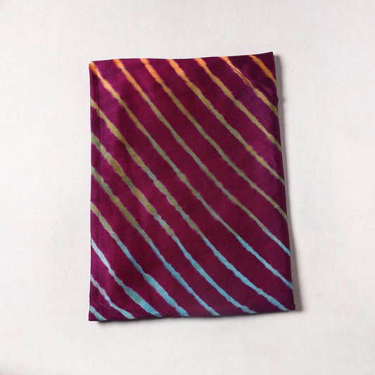 Purple - Leheriya Tie-Dye Chanderi Silk Precut Fabric (1 Meter) 46