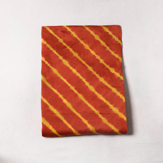 Orange - Leheriya Tie-Dye Chanderi Silk Precut Fabric (1 Meter) 47