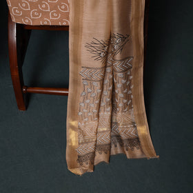 Sanganeri Hand Block Print Maheshwari Silk 3pc Unstitched Dress Material Suit Set 09
