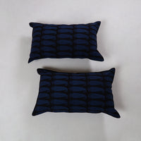 Blue - Bagh Block Printed Cotton Pillow Cover (Set of 2) 23