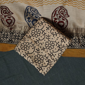 Bagru Hand Block Print Maheshwari Silk 3pc Unstitched Dress Material Suit Set 14