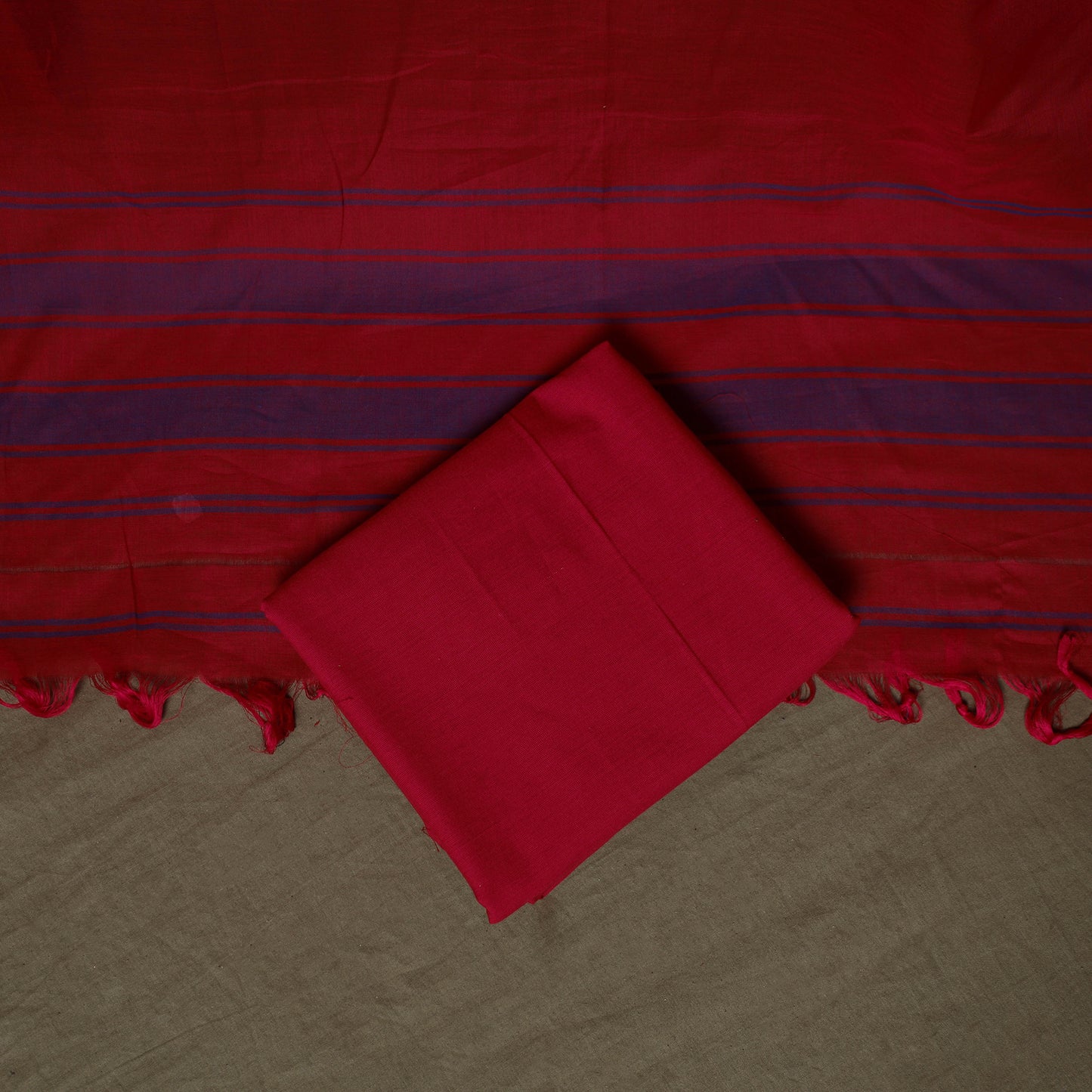 Dharwad Woven Cotton 3pc Unstitched Dress Material Suit Set 20