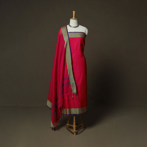 Dharwad Woven Cotton 3pc Unstitched Dress Material Suit Set 20