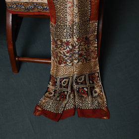 Bagru Hand Block Print Maheshwari Silk 3pc Unstitched Dress Material Suit Set 18