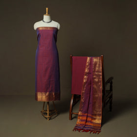 Dharwad Woven Cotton 3pc Unstitched Dress Material Suit Set 02