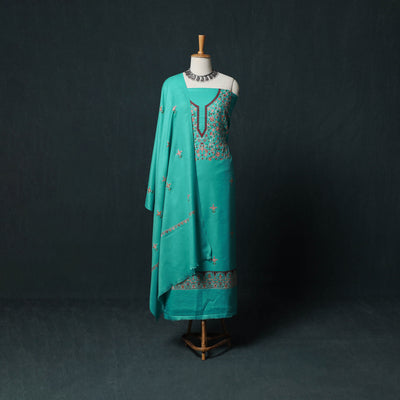 3pc Embroidered Wool Unstitched Dress Material Suit Set 09