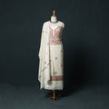 3pc Embroidered Wool Unstitched Dress Material Suit Set 10