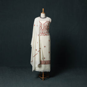 3pc Embroidered Wool Unstitched Dress Material Suit Set 10