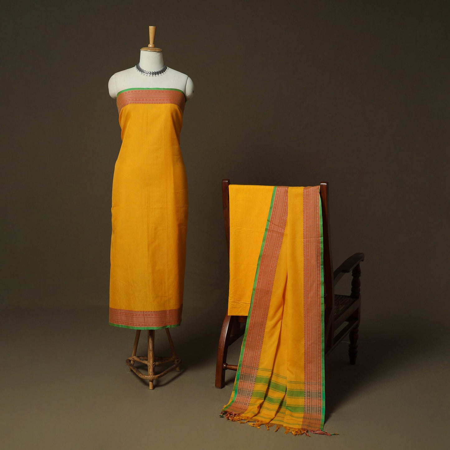 Dharwad Woven Cotton 3pc Unstitched Dress Material Suit Set 03