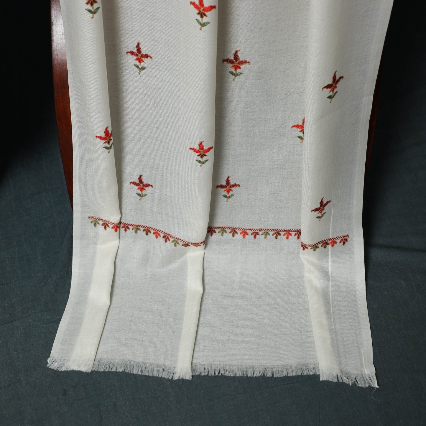 3pc Embroidered Wool Unstitched Dress Material Suit Set 10