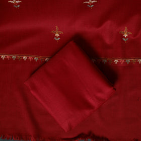 3pc Embroidered Wool Unstitched Dress Material Suit Set 11