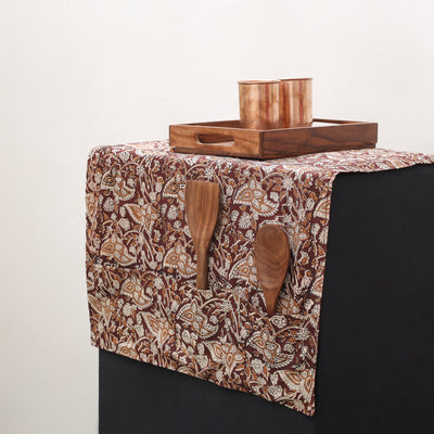 Handmade fridge top cover with 6 side utility pockets