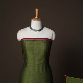 Dharwad Cotton 3pc Plain Unstitched Dress Material Suit Set with Woven Border 01